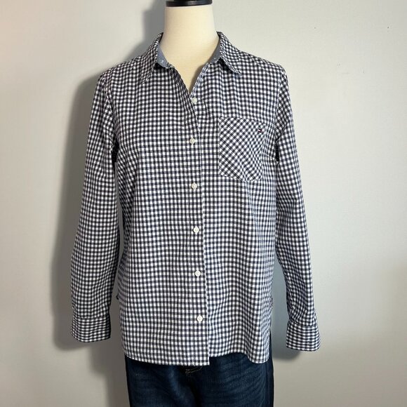 Tommy Hilfiger checkered (gingham) button down shirt size M - Picture 1 of 12